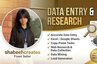 do accurate data entery and internet research
