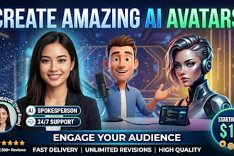 create custom 3d pixar style cartoon character or ai avatar