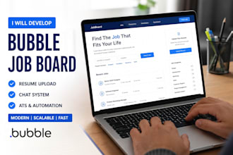 develop bubble job board app with resume upload chat ats and automation