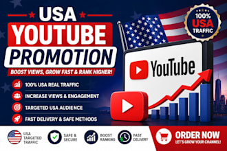 do USA youtube promotion, USA channel promotion to USA active audience