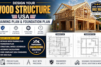 design your wood structure USA framing plan and foundation plan