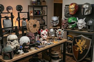 3d print and paint cosplay mask 3d helmet anime prop with worldwide shipping