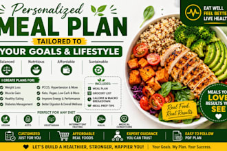 create a personalized meal plan and nutrition guide for weight loss, muscle gain