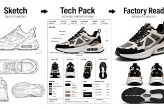 shoe tech pack footwear design sneaker boot heel tech pack for manufacturing