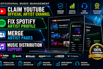 fix youtube music artist profile problems, fix spotify for artists profile issue