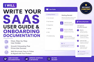 write your saas user guide and onboarding documentation