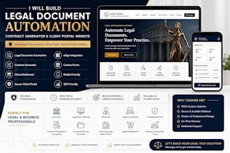 build a legal document automation, contract generator, and client portal website