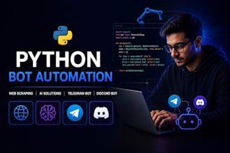 build python bot automation web scraping ai telegram discord bot