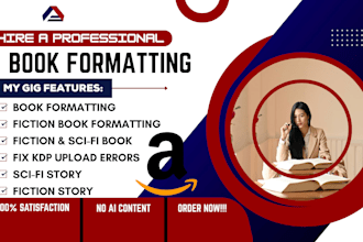 do fiction, sci fi book formatting on canva or adobe indesign and fix kdp errors