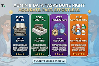 do data entry, web research, email handling for you