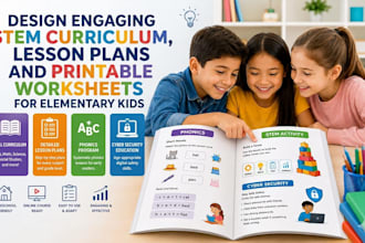 design engaging stem curriculum, lesson plans and worksheets for elementary kids