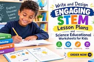 write engaging stem lesson plans and science educational worksheets for kids