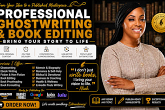 be a non fiction ghost book writer ebook writer ghostwriter and book editor