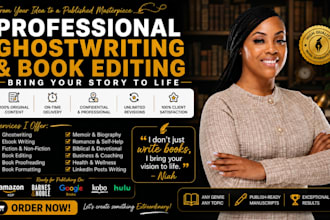 be a non fiction ghost book writer ebook writer ghostwriter and book editor