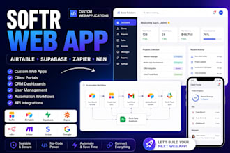 build softr web app with airtable supabase zapier and n8n automation