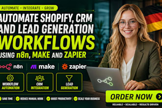 automate shopify CRM and lead generation workflows using n8n make and zapier