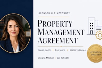 draft a professional property management agreement as a USA attorney legal help