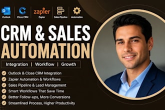 integrate outlook close CRM zapier sales pipeline lead sales workflow automation