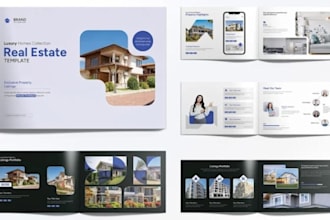 design a luxury villa or mansion property brochure, om, booklet with source file