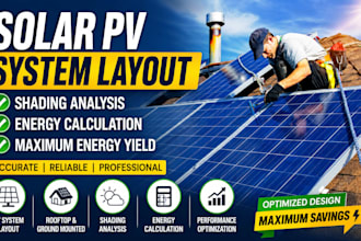 solar pv system layout, shading analysis, and energy calculation