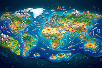 design geospatial maps for interactive educational travel election web business
