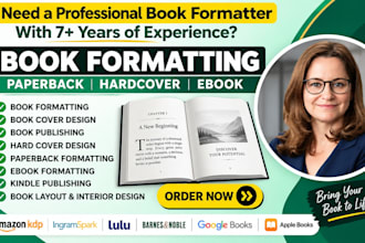 do professional book formatting, paperback formatting for book publishing,