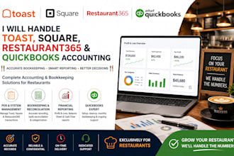 manage toast, square, restaurant365 and quickbooks accounting