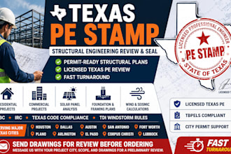 provide texas stamp and structural engineering for building permits