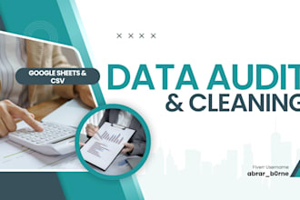 audit and clean large messy datasets in google sheets or CSV