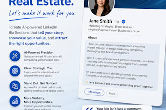 create you a linkedin bio section