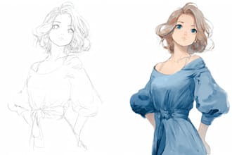 sketch anime art commission