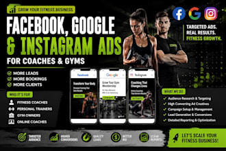 setup facebook, google, instagram ads for coaches and gyms