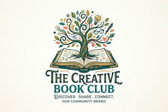 design a creative book club logo for your community or brand