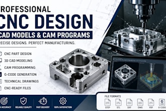 design cnc parts cad models and cam programs for manufacturing