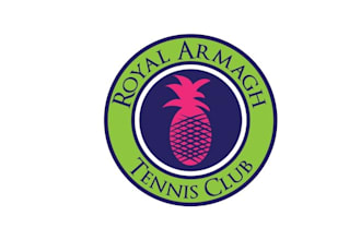 design a nostalgic logo for a private social tennis club