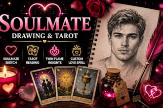 do same day soulmate drawing tarot reading custom love spell twin flame sketch