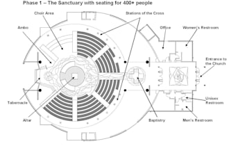 design church architectural floor plan and 2d church floor layout design