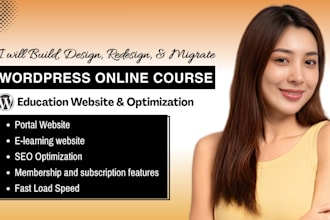 build wordpress elearning lms website course website learndash tutor learning