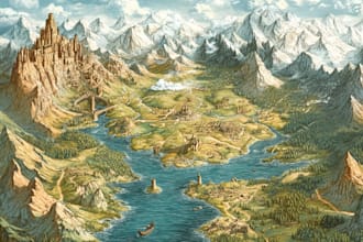 draw a custom map for fantasy,  book or