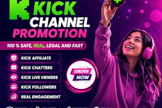 organic kick channel promotion, twitch channel promotion real views chatters