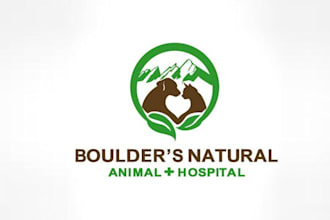 design boulders natural animal hospital logo