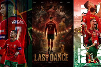 design football posters, world cup graphics, and player edits