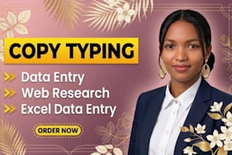 be your virtual assistant for data entry and web research