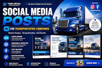 create social media posts for transportation companies