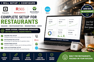 setup square, restaurant365, marketman and xero for restaurants