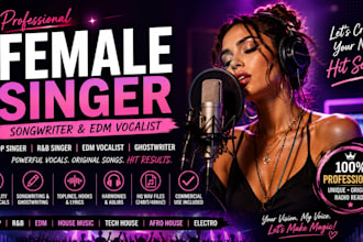sing house music, tech house, electro music, afro house, vocalist, edm singer