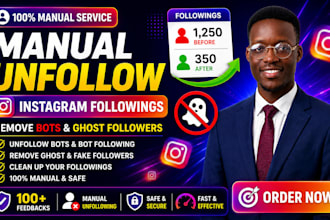 manually unfollow instagram followings and remove bot, ghost fake followers