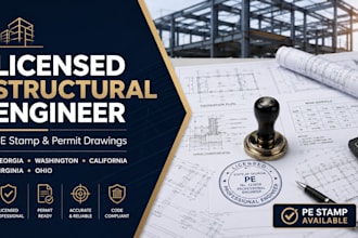 licensed structural engineer stamp georgia, washington, california virginia ohio