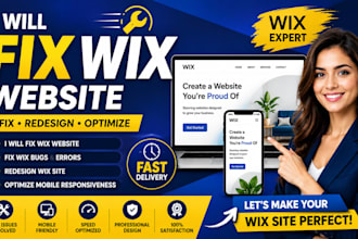 fix wix website, wix bugs, redesign wix site, and optimize wix website design