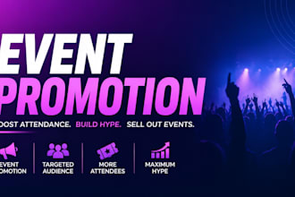 promote your club event, concert or party to boost attendance and build massive